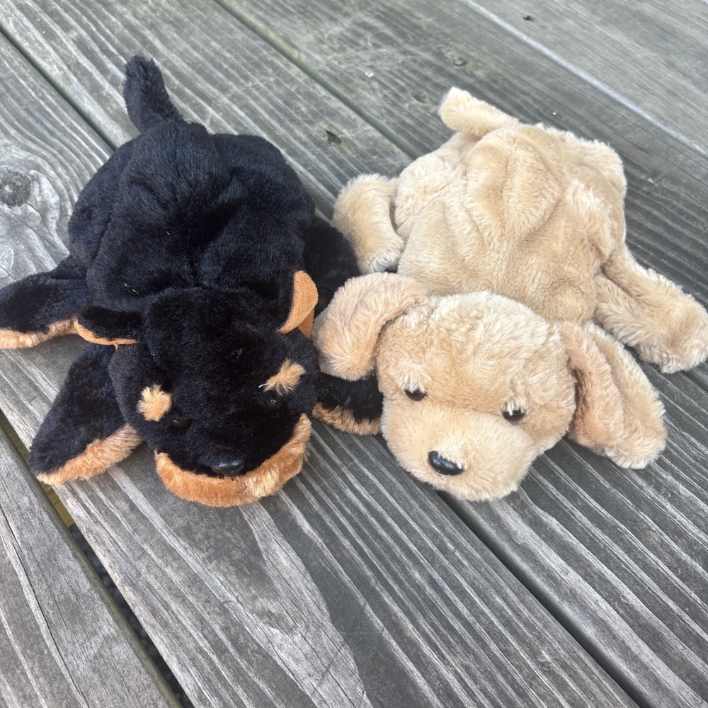 Dream Doberman Dog Hand Puppet and Golden Dog Retriever Lab